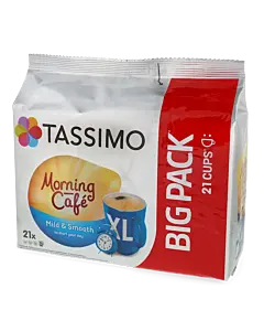 Morning Caf&eacute; Mild & Smooth XL package and capsule for Tassimo
