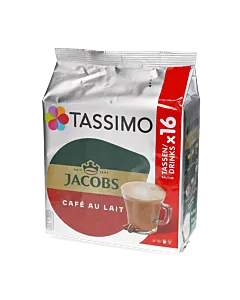 Jacobs Caf&eacute; au Lait package and capsule for Tassimo