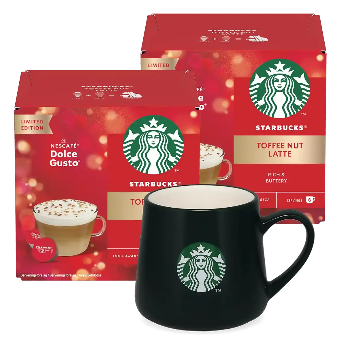 Balíček Toffee Nut Latte + tmavě zelený hrnek