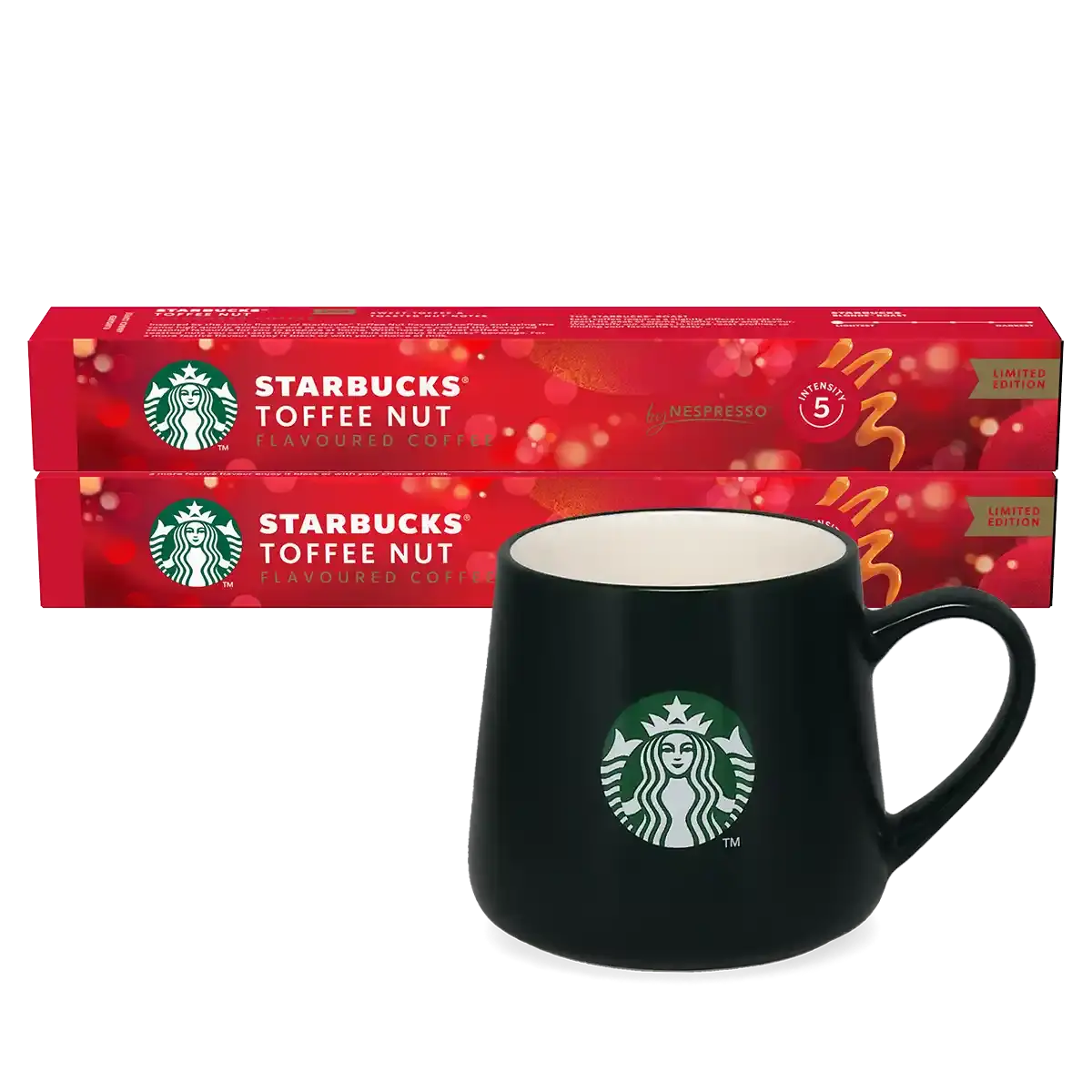 Balíček Toffee Nut + tmavě zelený hrnek